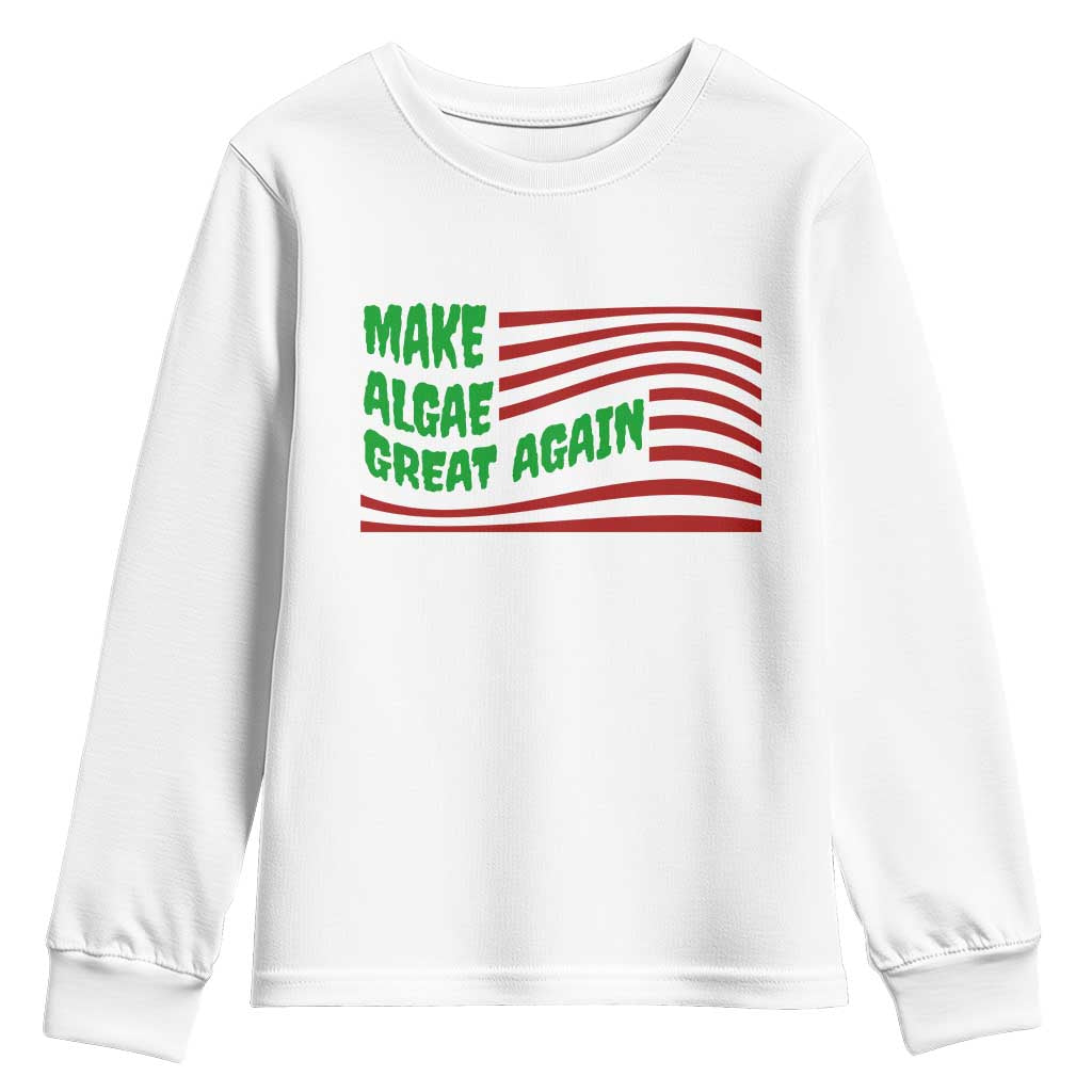 Make Algae Great Again Youth Sweatshirt Funny Political Satire American Flag Meme