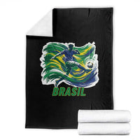 Brazil Soccer Fan Throw Blanket Brasil Flag Football Game Day Supporter
