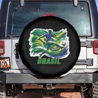Brazil Soccer Fan Spare Tire Cover Brasil Flag Football Game Day Supporter