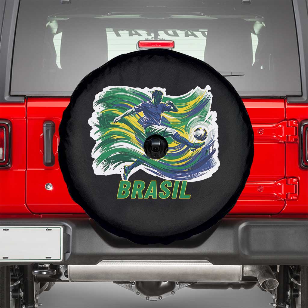 Brazil Soccer Fan Spare Tire Cover Brasil Flag Football Game Day Supporter