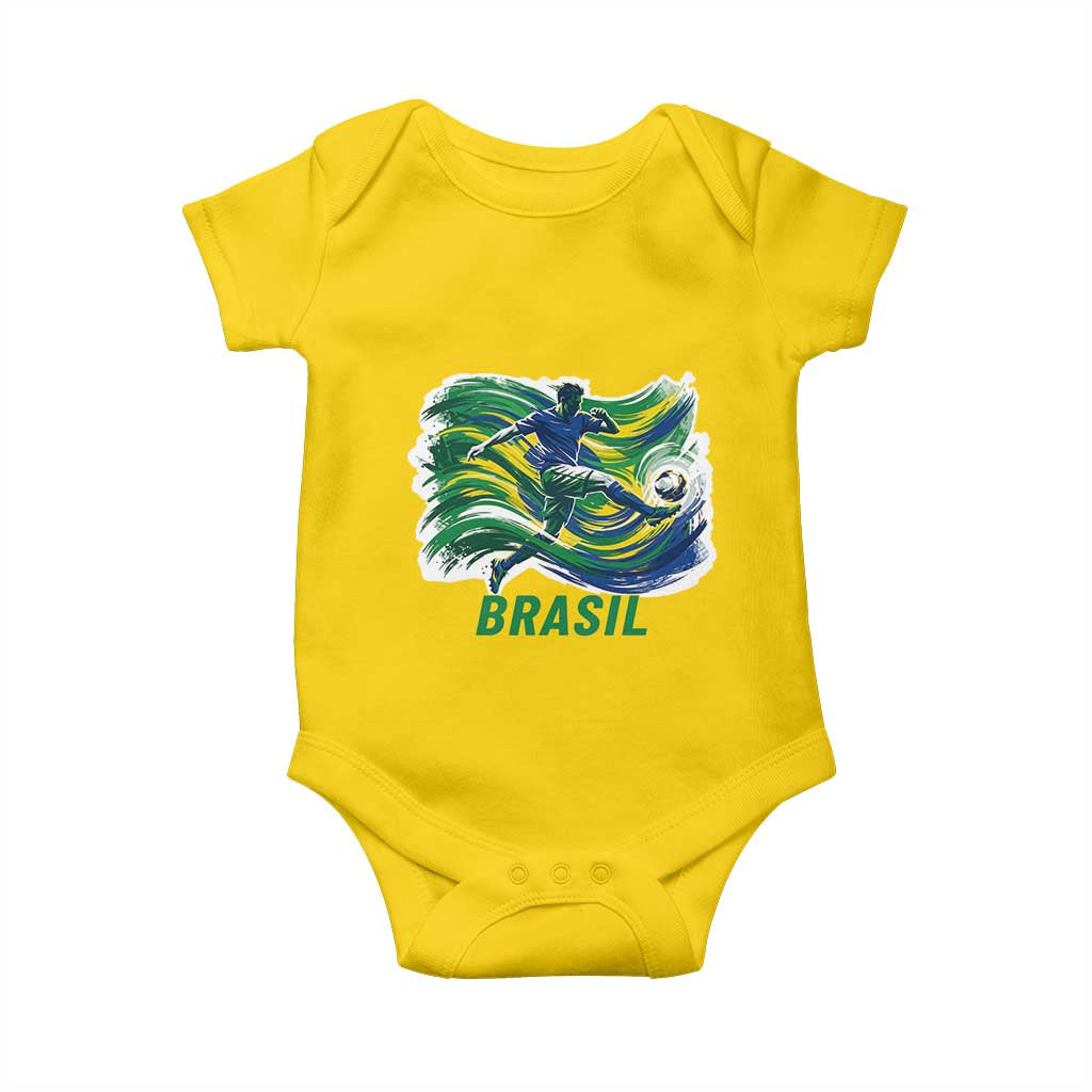 Brazil Soccer Fan Baby Onesie Brasil Flag Football Game Day Supporter