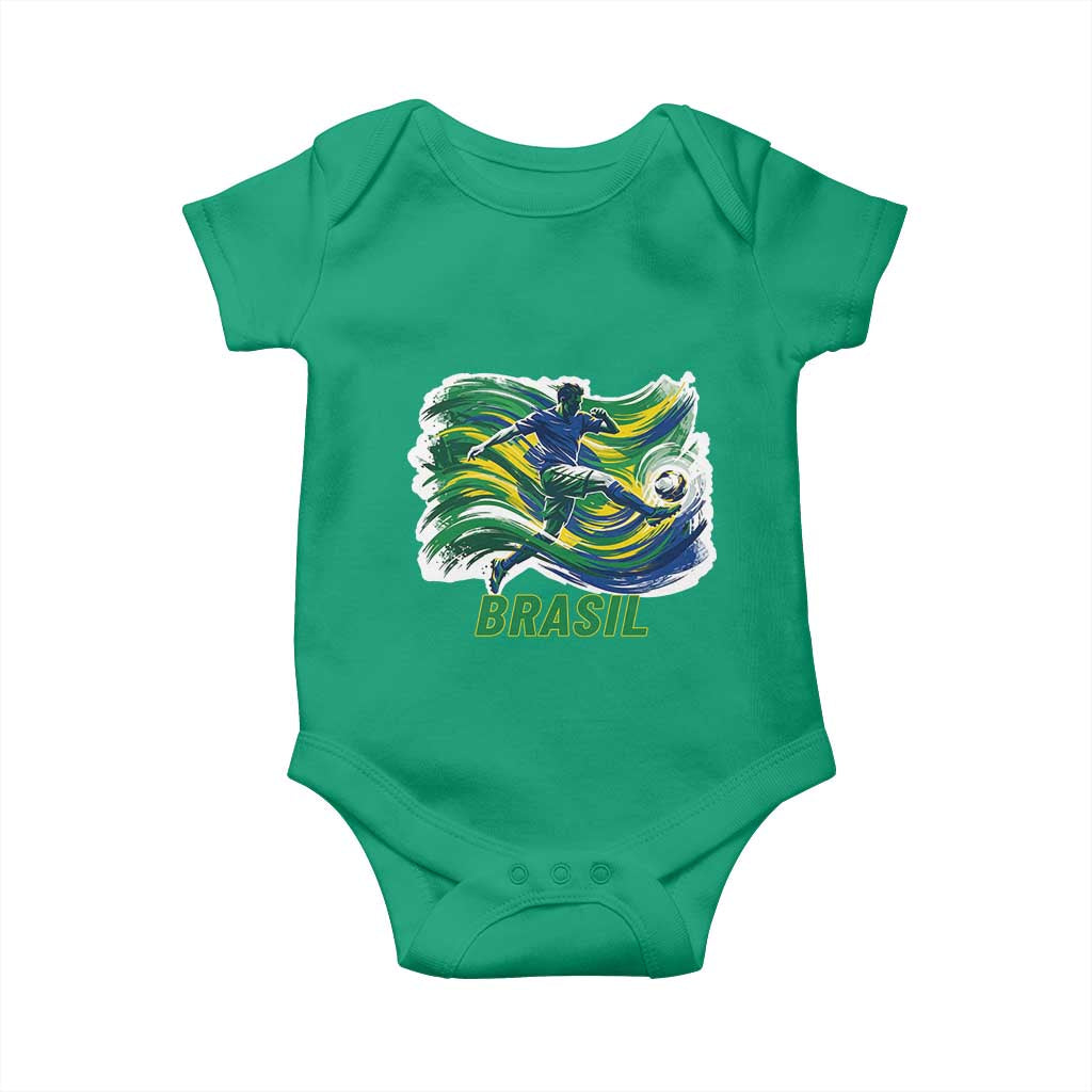 Brazil Soccer Fan Baby Onesie Brasil Flag Football Game Day Supporter