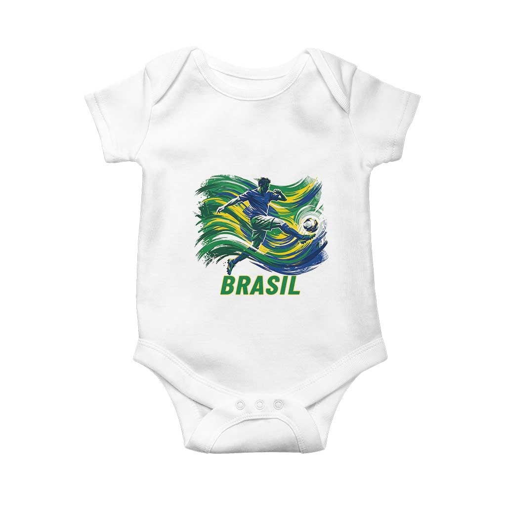 Brazil Soccer Fan Baby Onesie Brasil Flag Football Game Day Supporter