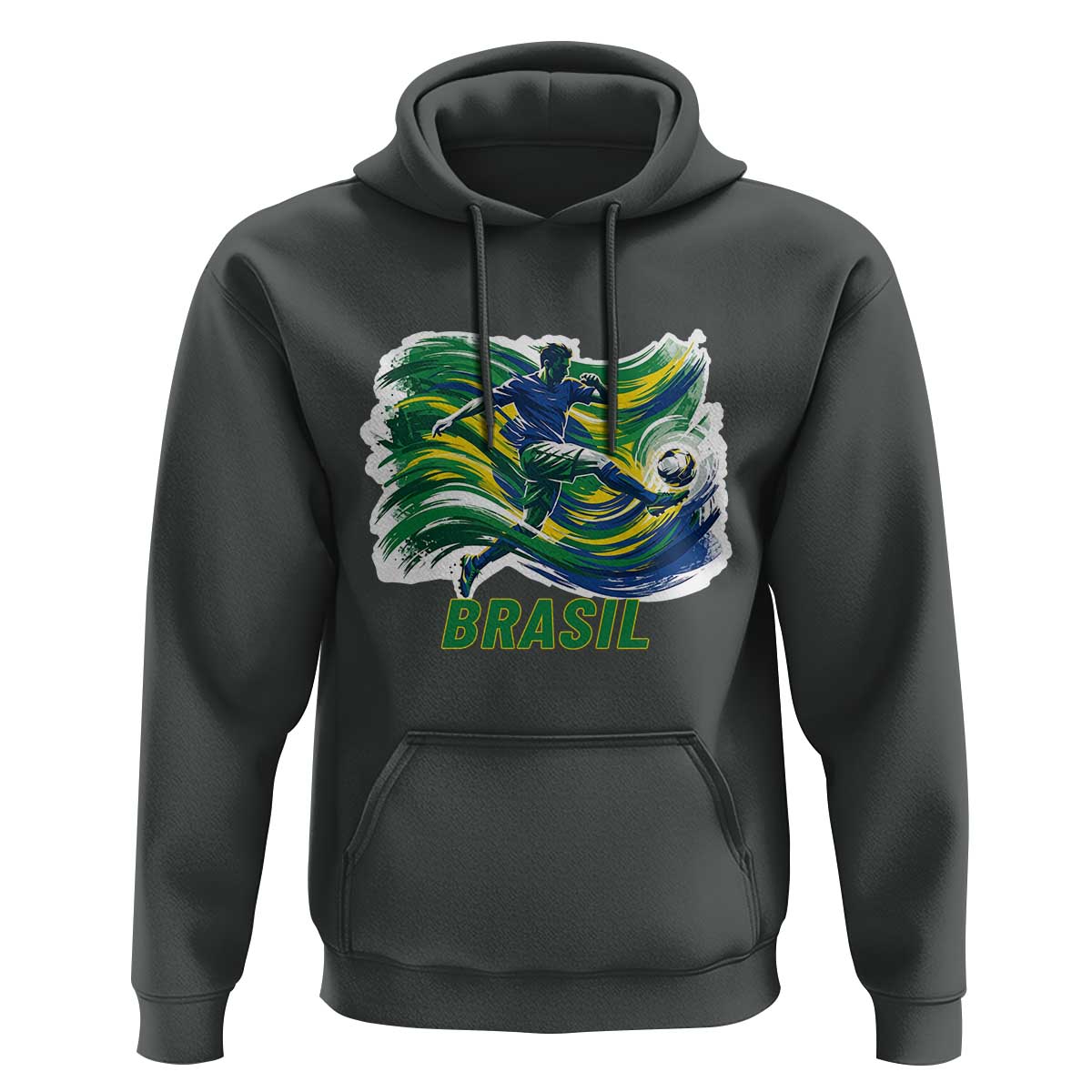 Brazil Soccer Fan Hoodie Brasil Flag Football Game Day Supporter