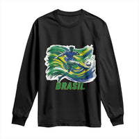 Brazil Soccer Fan Long Sleeve Shirt Brasil Flag Football Game Day Supporter