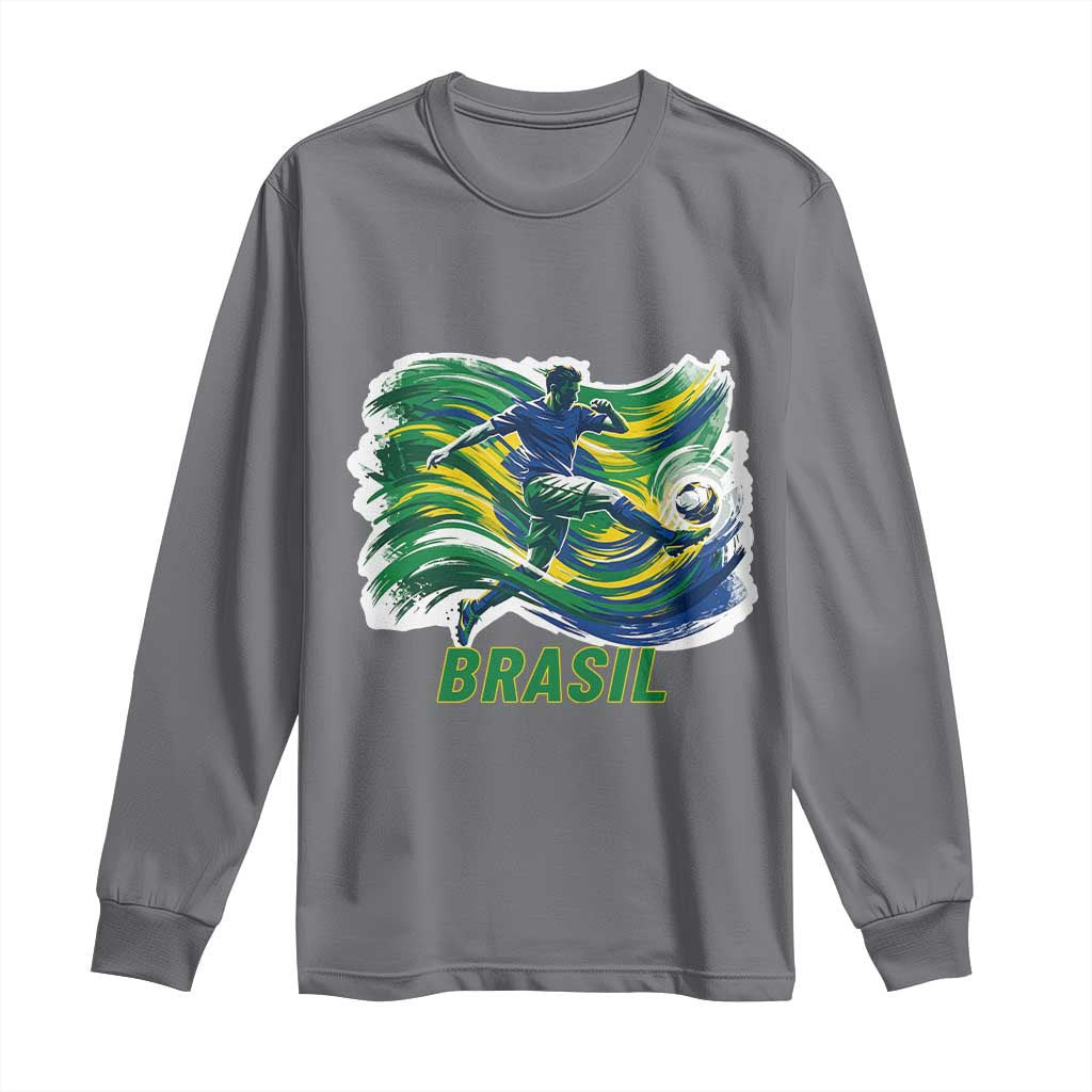 Brazil Soccer Fan Long Sleeve Shirt Brasil Flag Football Game Day Supporter
