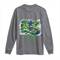 Brazil Soccer Fan Long Sleeve Shirt Brasil Flag Football Game Day Supporter
