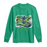 Brazil Soccer Fan Long Sleeve Shirt Brasil Flag Football Game Day Supporter