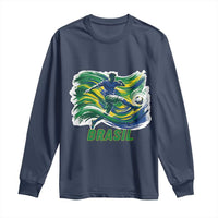 Brazil Soccer Fan Long Sleeve Shirt Brasil Flag Football Game Day Supporter