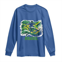 Brazil Soccer Fan Long Sleeve Shirt Brasil Flag Football Game Day Supporter