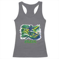 Brazil Soccer Fan Racerback Tank Top Brasil Flag Football Game Day Supporter