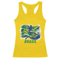Brazil Soccer Fan Racerback Tank Top Brasil Flag Football Game Day Supporter