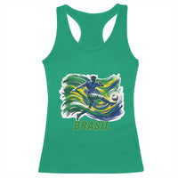 Brazil Soccer Fan Racerback Tank Top Brasil Flag Football Game Day Supporter