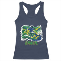 Brazil Soccer Fan Racerback Tank Top Brasil Flag Football Game Day Supporter