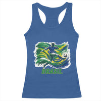 Brazil Soccer Fan Racerback Tank Top Brasil Flag Football Game Day Supporter