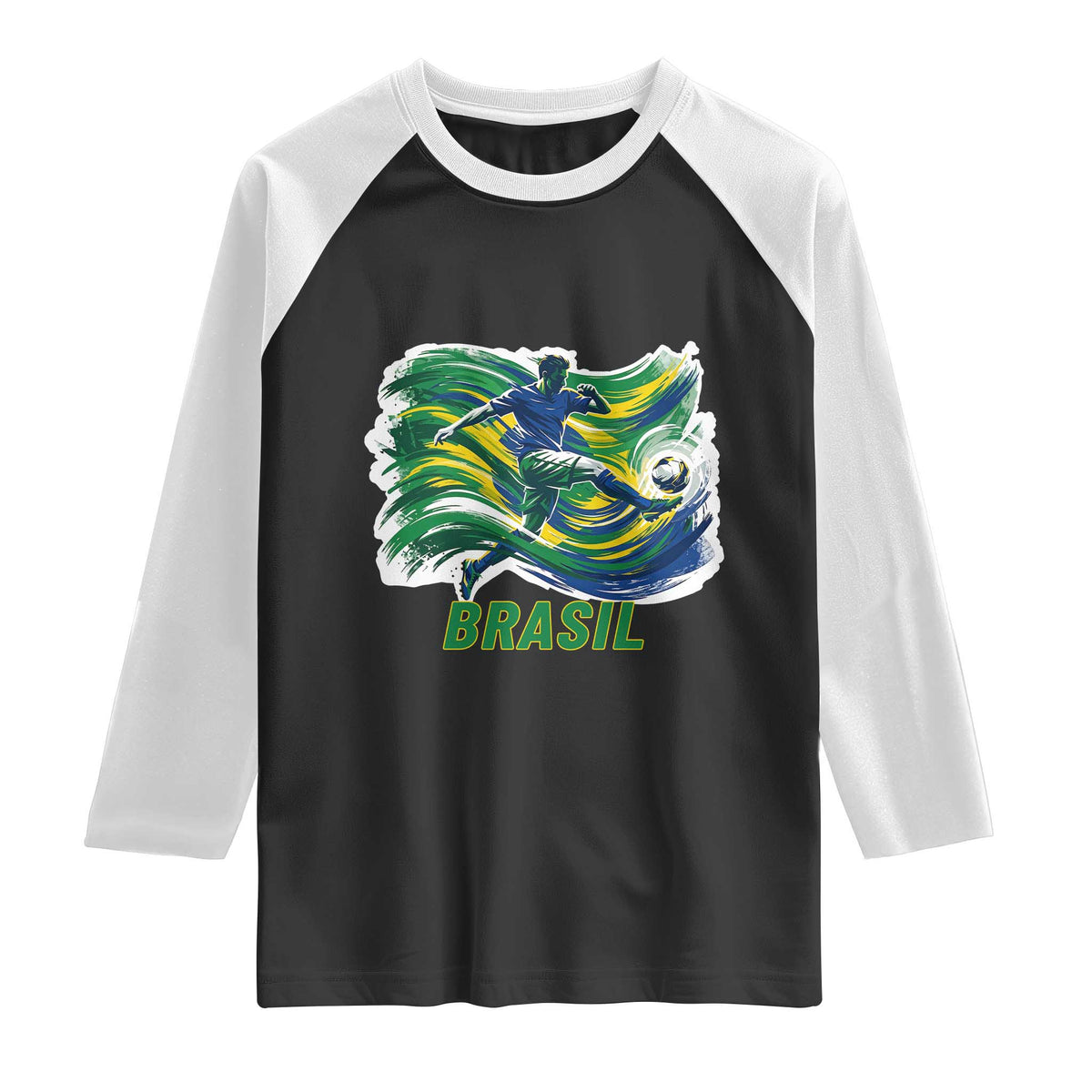 Brazil Soccer Fan Raglan Shirt Brasil Flag Football Game Day Supporter