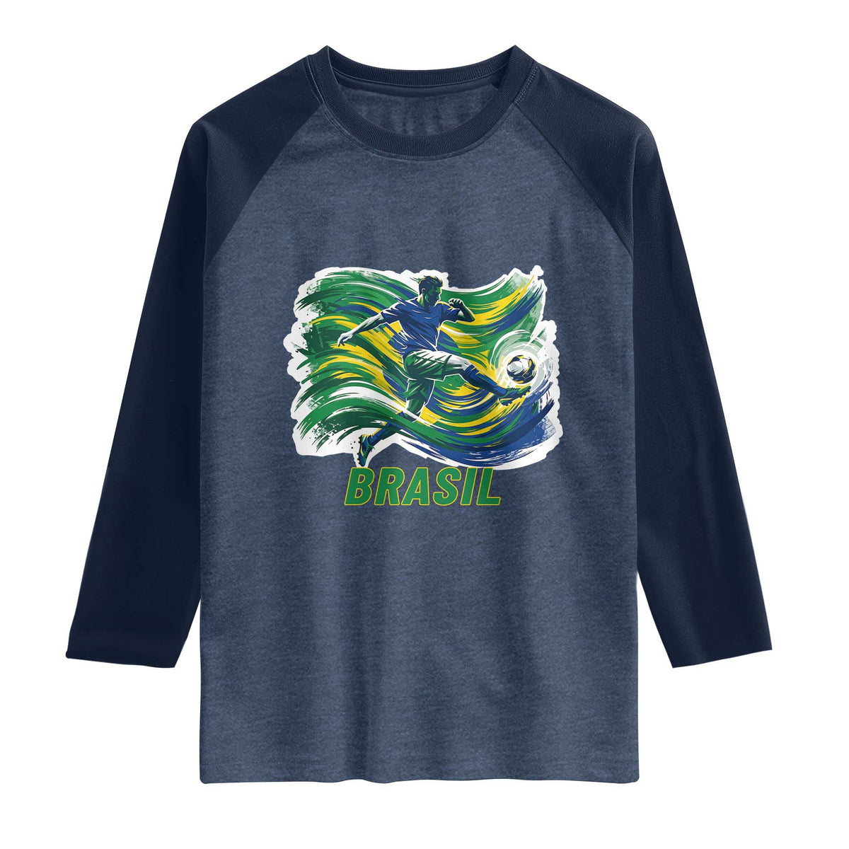 Brazil Soccer Fan Raglan Shirt Brasil Flag Football Game Day Supporter