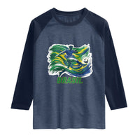 Brazil Soccer Fan Raglan Shirt Brasil Flag Football Game Day Supporter