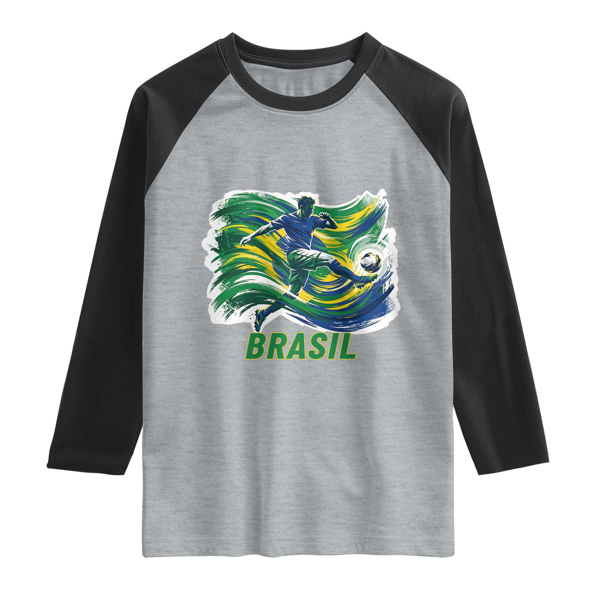 Brazil Soccer Fan Raglan Shirt Brasil Flag Football Game Day Supporter
