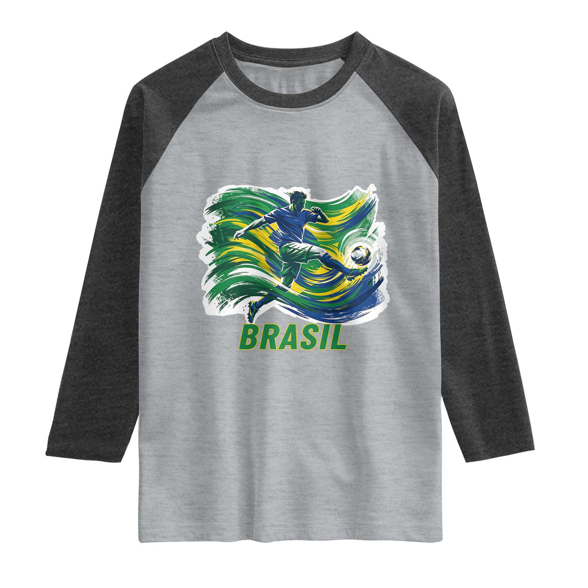 Brazil Soccer Fan Raglan Shirt Brasil Flag Football Game Day Supporter