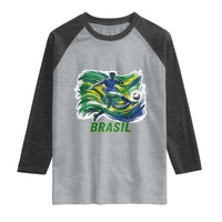 Brazil Soccer Fan Raglan Shirt Brasil Flag Football Game Day Supporter