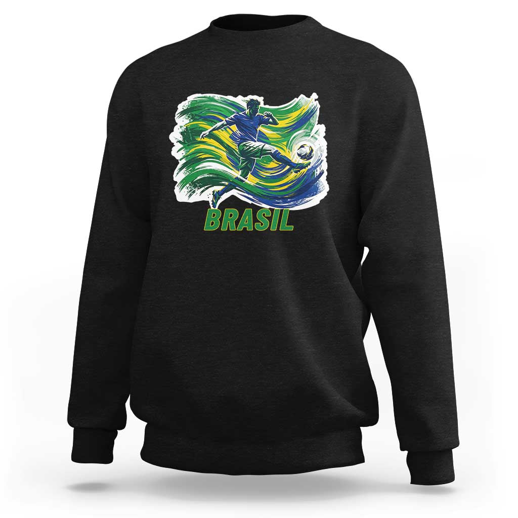 Brazil Soccer Fan Sweatshirt Brasil Flag Football Game Day Supporter