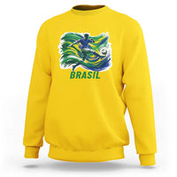 Brazil Soccer Fan Sweatshirt Brasil Flag Football Game Day Supporter