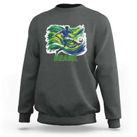 Brazil Soccer Fan Sweatshirt Brasil Flag Football Game Day Supporter