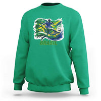 Brazil Soccer Fan Sweatshirt Brasil Flag Football Game Day Supporter