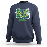 Brazil Soccer Fan Sweatshirt Brasil Flag Football Game Day Supporter