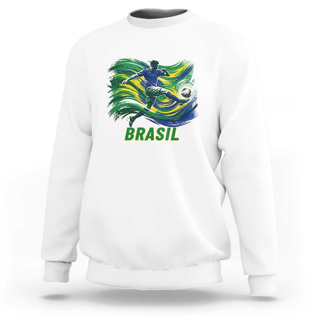 Brazil Soccer Fan Sweatshirt Brasil Flag Football Game Day Supporter