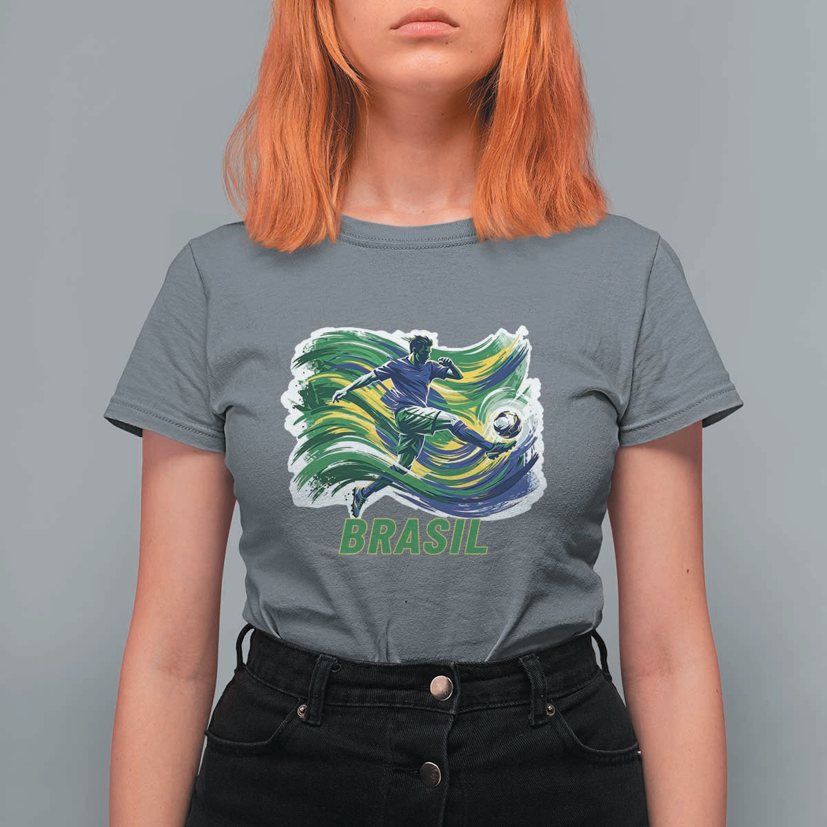 Brazil Soccer Fan T Shirt For Women Brasil Flag Football Game Day Supporter