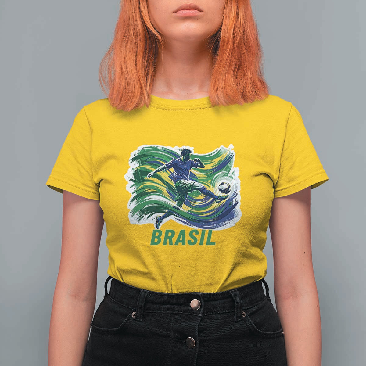 Brazil Soccer Fan T Shirt For Women Brasil Flag Football Game Day Supporter