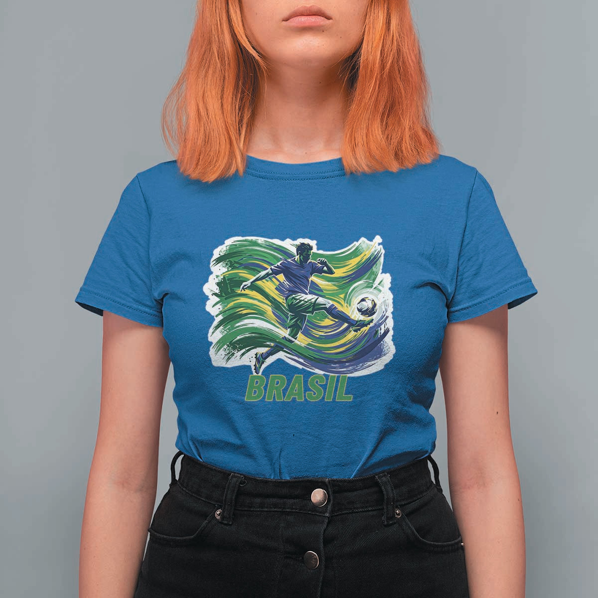 Brazil Soccer Fan T Shirt For Women Brasil Flag Football Game Day Supporter