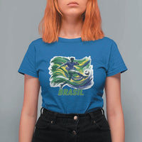 Brazil Soccer Fan T Shirt For Women Brasil Flag Football Game Day Supporter