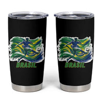 Brazil Soccer Fan Tumbler Cup Brasil Flag Football Game Day Supporter