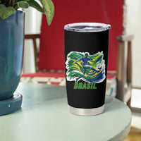 Brazil Soccer Fan Tumbler Cup Brasil Flag Football Game Day Supporter