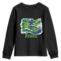 Brazil Soccer Fan Youth Sweatshirt Brasil Flag Football Game Day Supporter