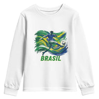 Brazil Soccer Fan Youth Sweatshirt Brasil Flag Football Game Day Supporter