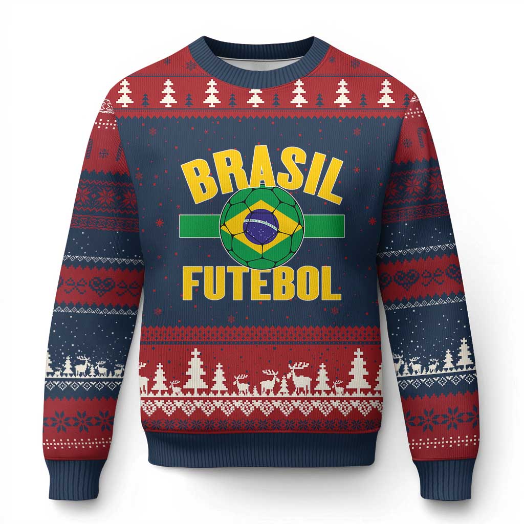 Brazil Soccer Football Fan Brasil Flag Ugly Christmas Sweater