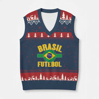 Brazil Soccer Football Fan Brasil Flag V-Neck Knit Sweater Vest