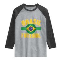 Brazil Soccer Football Fan Brasil Flag Raglan Shirt
