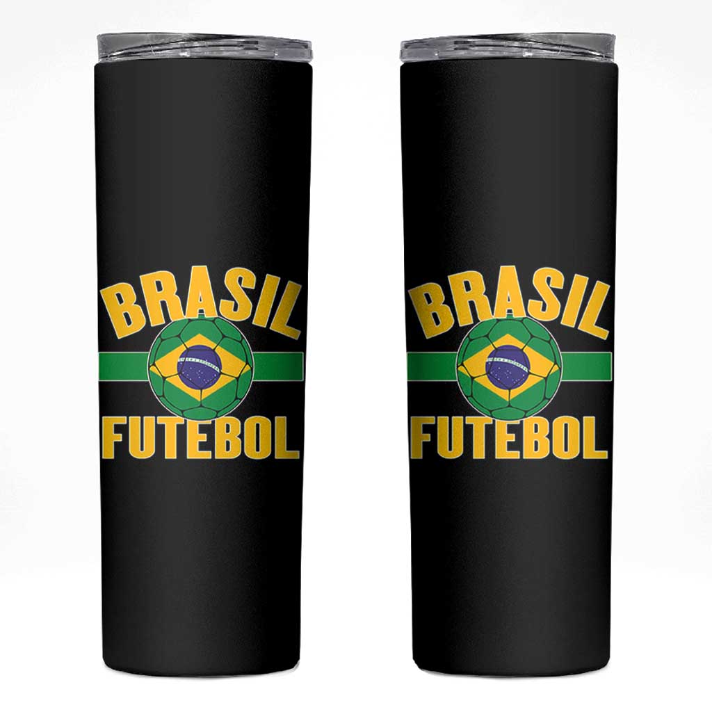 Brazil Soccer Football Fan Brasil Flag Skinny Tumbler