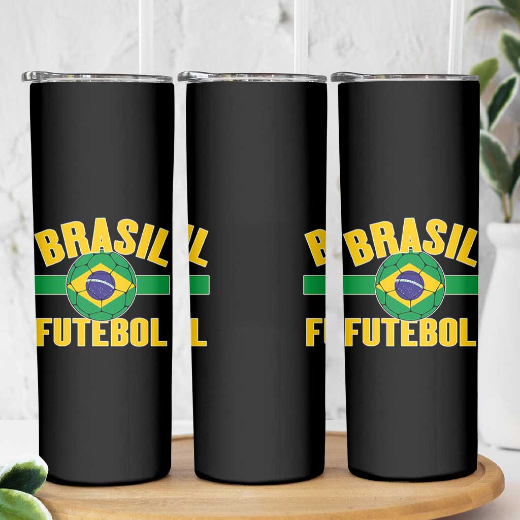 Brazil Soccer Football Fan Brasil Flag Skinny Tumbler