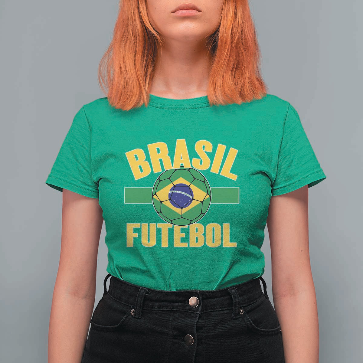 Brazil Soccer Football Fan Brasil Flag T Shirt For Women