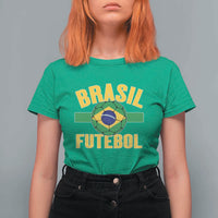 Brazil Soccer Football Fan Brasil Flag T Shirt For Women