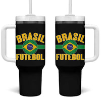 Brazil Soccer Football Fan Brasil Flag Tumbler With Handle