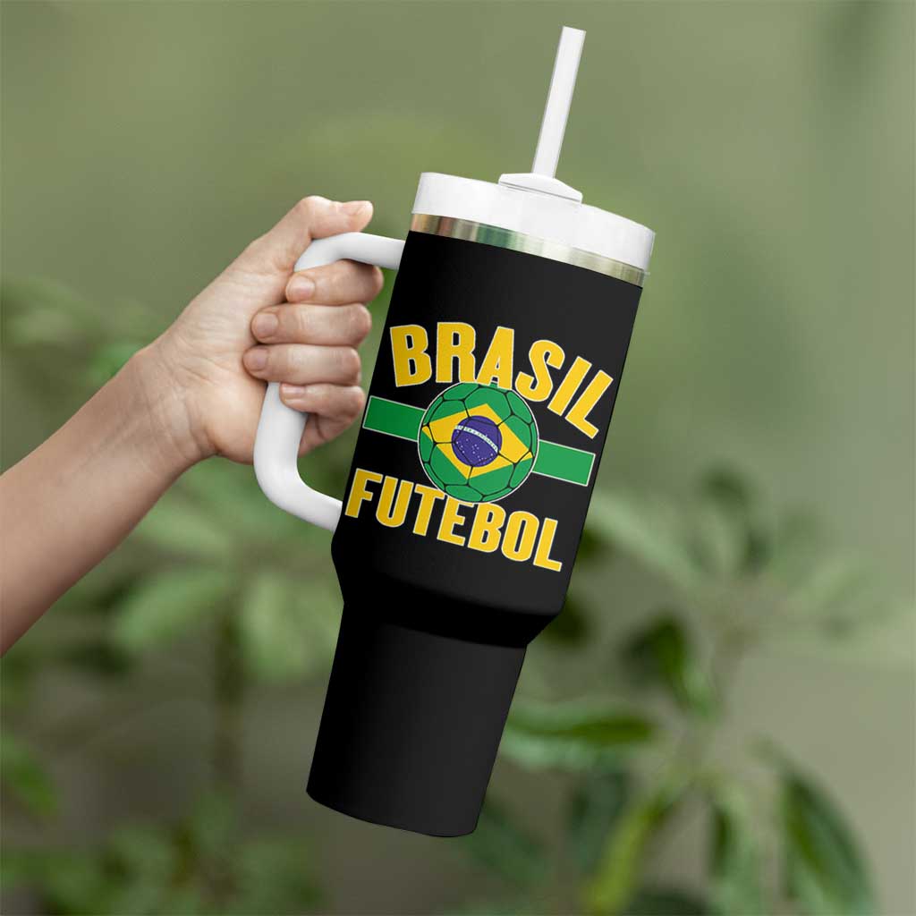 Brazil Soccer Football Fan Brasil Flag Tumbler With Handle