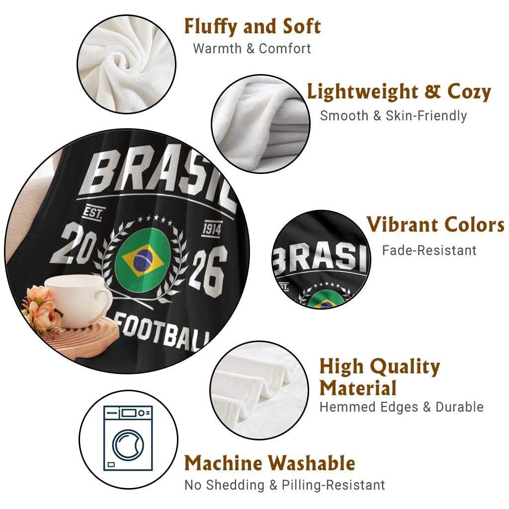 Brasil Flag Brazil Soccer Football Fan Throw Blanket
