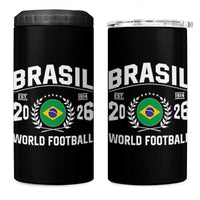 Brasil Flag Brazil Soccer Football Fan 4 in 1 Can Cooler Tumbler